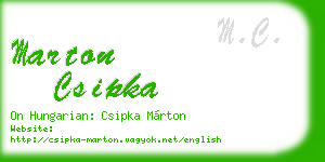 marton csipka business card