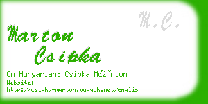 marton csipka business card